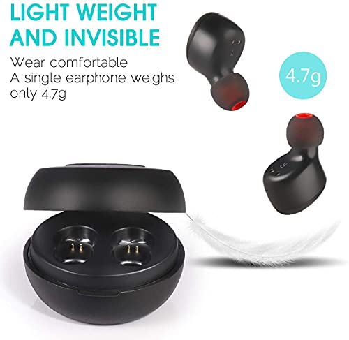 IP68 Waterproof Earbuds for Swimming Shower Bath Driving Sauna, Bluetooth 5.0 Wireless Earbuds with Wireless Charging Case, Premium Deep Bass Earphones in Ear Headset Built-in Mic for Sport/Gym