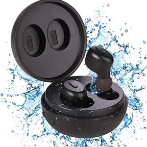 IP68 Waterproof Earbuds for Swimming Shower Bath Driving Sauna, Bluetooth 5.0 Wireless Earbuds with Wireless Charging Case, Premium Deep Bass Earphones in Ear Headset Built-in Mic for Sport/Gym