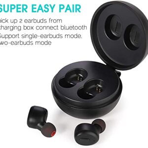 IP68 Waterproof Earbuds for Swimming Shower Bath Driving Sauna, Bluetooth 5.0 Wireless Earbuds with Wireless Charging Case, Premium Deep Bass Earphones in Ear Headset Built-in Mic for Sport/Gym