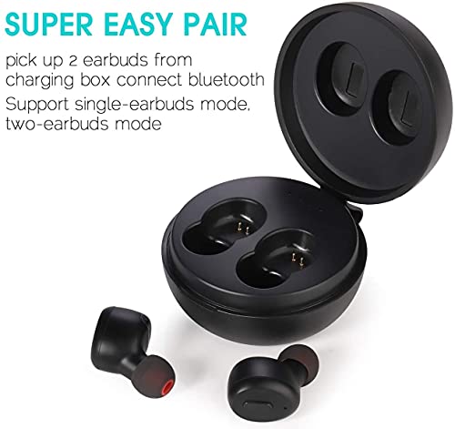 IP68 Waterproof Earbuds for Swimming Shower Bath Driving Sauna, Bluetooth 5.0 Wireless Earbuds with Wireless Charging Case, Premium Deep Bass Earphones in Ear Headset Built-in Mic for Sport/Gym