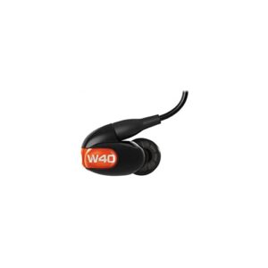 westone w40 gen 2 four-driver true-fit earphones with mmcx audio and bluetooth cables, black/orange (wst-w40-2019)