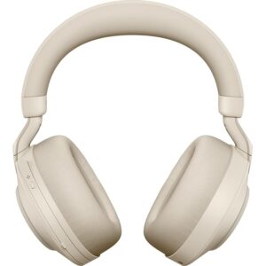 Jabra Evolve2 85 MS Wireless Headphones with Link380a, Stereo, Beige – Wireless Bluetooth Headset for Calls and Music, 37 Hours of Battery Life, Advanced Noise Cancelling Headphones