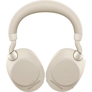 Jabra Evolve2 85 MS Wireless Headphones with Link380a, Stereo, Beige – Wireless Bluetooth Headset for Calls and Music, 37 Hours of Battery Life, Advanced Noise Cancelling Headphones