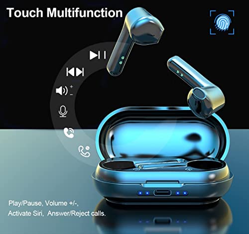 TOMPOL Wireless Earbuds, Bluetooth Earbuds Touch Control Stereo Sound Bluetooth Headphones with Mic, 30H Playtime IPX7 Waterproof Wireless Ear Buds with Type C Charging Case for iPhone Android iOS