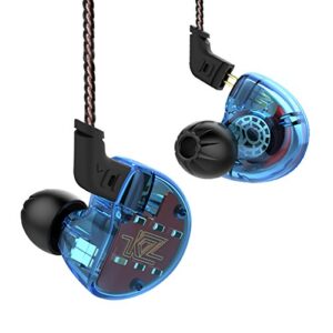 iem earbuds, kz zs10 hifi in-ear headphones in ear monitors earphones with five drivers without microphone (blue)