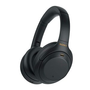 Sony WH-1000XM4 Wireless Noise Canceling Over-Ear Headphones (Black) Bundle with Headphone Hanger Mount (2 Items)