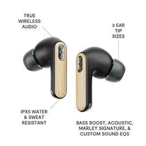 House of Marley Redemption ANC 2: True Wireless Earbuds with Microphone, Bluetooth Connectivity, 6 Hour Battery Life with in-Case Charging, and Sustainable Materials, Signature Black