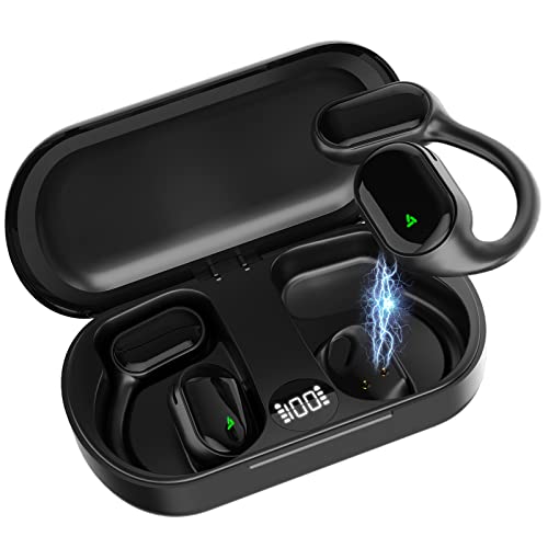 Jelanry Open Ear Wireless Earbuds Bluetooth 5.3 Headphones for Samsung S23 S22 S21 Fold 4 Flip 3 iPhone 14 13, Bluetooth Earbuds Dual 16.5mm Dynamic Drivers 32H Playtime IPX5 Waterproof Sport Headset