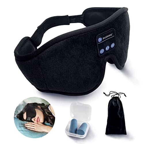 Sleep Mask Bluetooth Headphones Sleep Headphones 3D Bluetooth Sleep Mask White Noise Machine Wireless Music Weighted Headphones Great Eye Relaxation Gifts for Men and Women