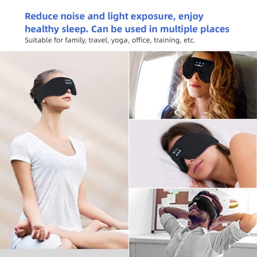 Sleep Mask Bluetooth Headphones Sleep Headphones 3D Bluetooth Sleep Mask White Noise Machine Wireless Music Weighted Headphones Great Eye Relaxation Gifts for Men and Women