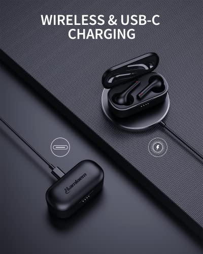 Hamlaem True Wireless Earbuds, Bluetooth Headphones with Immersive Sound, Wireless Charging Case, USB-C Quick Charge, 30-Hour Playtime, IPX8 Water Resistance, Touch Control and Noise Canceling Mics