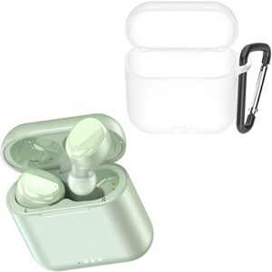 tozo t6 protective silicone case white & tozo t6 true wireless earbuds bluetooth headphones green