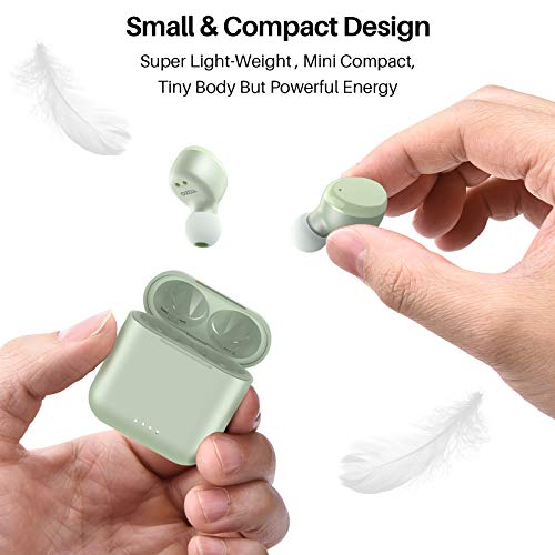 TOZO T6 Protective Silicone Case White & TOZO T6 True Wireless Earbuds Bluetooth Headphones Green