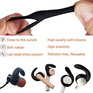 Replacement Earbuds Tips Budlock Earphone Soft Silicone Sport Grips Fins Wings Earhook Tips For in-Ear and Ear Canal Earbuds (3Black-LMS)