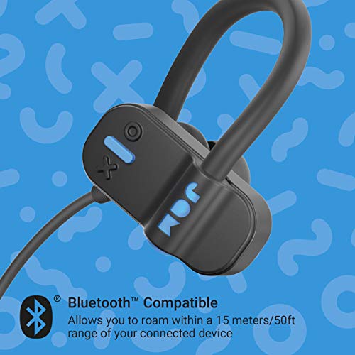 JAM Live Fast Workout Earphones 30 ft. Bluetooth Range, IP67 Sweat Resistant Earbuds 3 Sizes Included, 12 Hour Battery Life, Hands-Free Calling Black