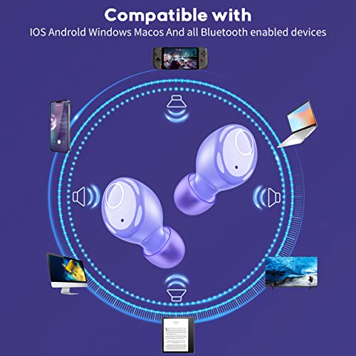 Bluetooth Wireless Earbuds,Kurdene S8 Deep Bass Sound 38H Playtime IPX8 Waterproof Earphones Call Clear with Microphone in-Ear Bluetooth Headphones Comfortable for iPhone, Android