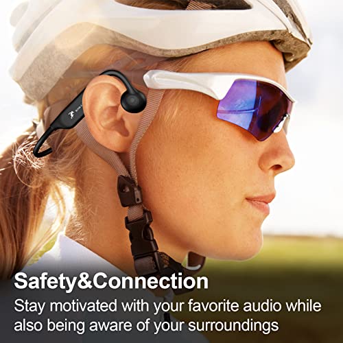 ZRUHIG Bone Conduction Headphones, Open Ear Bluetooth Headphones-Built in Mic Wireless Bluetooth 5.2 Sport Headset IP67 Sweat Resistant for Running,Bicycling,Hiking,Driving,Workouts