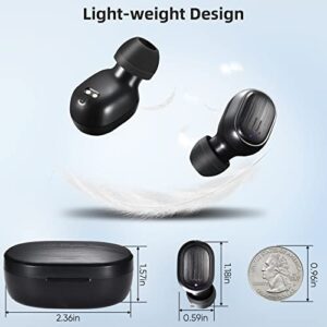 wellqual TWS Wireless Earbuds Sports Earphones Bluetooth V5.0 Headphones Wireless Earphones, LED Power Display Built-in Mic for Clear Calls, Touch Control, Single Twin Mode, Stereo Sound (Black)