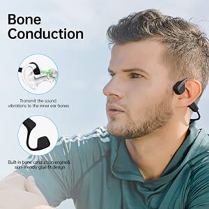 S30 Bone Conduction Headphone Bluetooth Wireless Earbud, Noise Cancelling Headphone, Open-Ear Sport Headset Earphone for Workout Running, 8 Hours Playtime & IP67 Waterproof Wireless Headphone Black