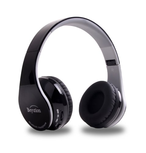 Beyution New Black Color Smart Stereo Hi-Fi Wireless Bluetooth Headphone-for All Tablet MID, Smart Cell Phone and All Bluetooth Device-with Retail Package, Best Gift!