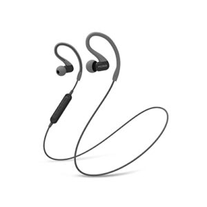koss bt232i wireless bluetooth earclips, in-line microphone, volume control and touch remote, sweat resistant, dark grey and black