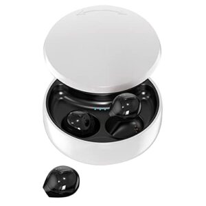 smallest invisible earbuds wireless ear buds bluetooth in ear mini discreet small tiny earpiece sleep earbuds hidden with charging case headphones for small ears work sleeping android ios black