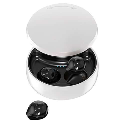 Smallest Invisible Earbuds Wireless Ear Buds Bluetooth in Ear Mini Discreet Small Tiny Earpiece Sleep Earbuds Hidden with Charging Case Headphones for Small Ears Work Sleeping Android iOS Black