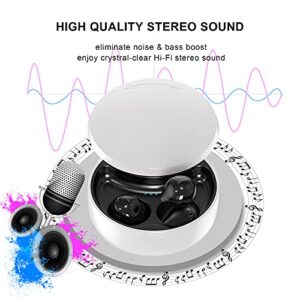 Smallest Invisible Earbuds Wireless Ear Buds Bluetooth in Ear Mini Discreet Small Tiny Earpiece Sleep Earbuds Hidden with Charging Case Headphones for Small Ears Work Sleeping Android iOS Black