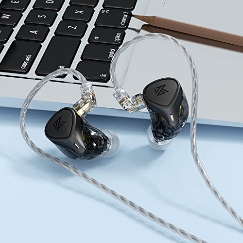 KZ x Crinacle CRN (ZEX Pro) in Ear Wired Earbuds,2DD+1BA+EST Driver High-Performance Hybrid Configuration Earphones(Black,No Mic)