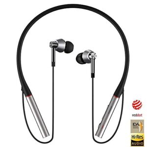 1MORE Triple Driver BT in-Ear Headphones Bluetooth Earphones with Hi-Res LDAC Wireless Sound Quality, Environmental Noise Isolation, Fast Charging, Volume Controls with Microphone - Silver