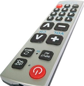 luckystar big button universal remote control a-tv2, initial setting for lg, vizio, sharp, zenith, panasonic, philips, rca – put battery to work, no program needed