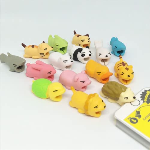 Phone Charger Cable Protector Animals - 12 USB Charger Cord Protector for iPhone, iPad, Android, Samsung, Animal Bite Charging Cable Savers