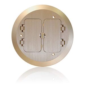 leviton fbc2f-b concrete floor box brass plated cover plate, 2 decora flip lids