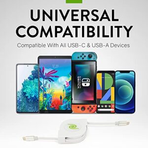 ReTrak USB C Cable, USB C to USB C 6ft Retractable Cable, 60W Power Delivery for MacBook, iPad Pro 2020, iPad Air 4, Dell, HP, Google Pixel 4a, and More