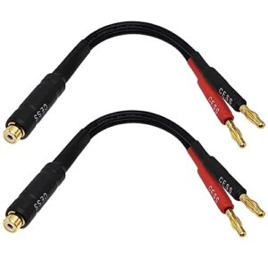 cess-023-6i banana plugs to rca cable 6-inch, phono banana speaker cable, 2 pack