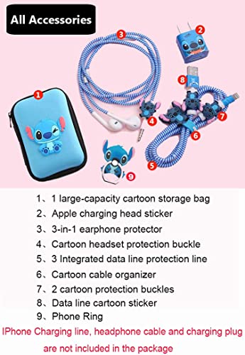 [2023 Upgrade Styles] DIY Protector Stitch Set,Data Cable USB Charger Data Line Earphone Wire Saver Protector Compatible for iPhone 7 8 Plus X iPad iPod iWatch Series (Stitch)