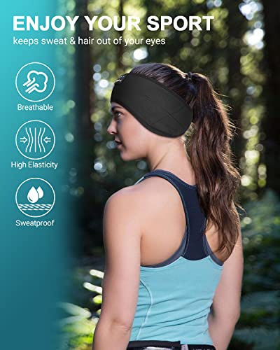 LC-dolida Sleep Headphones Bluetooth Headband, Cozy Band Wireless Headphones, Sleep Mask with Bluetooth Thin HD Stereo Speakers Perfect for Side Sleepers, Sport, Yoga, Travel