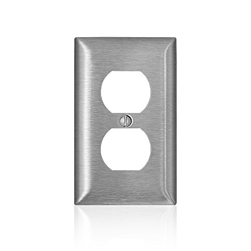 Leviton SS8-40 C-Series 1-Gang Duplex Receptacle, Type 302/304 Stainless Steel