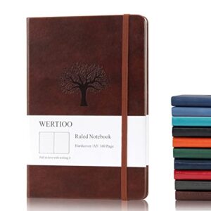 ruled journals notebooks,wertioo leather diary hardcover classic writing notebook a5 160 pages 100 gsm thick paper business gift for men women