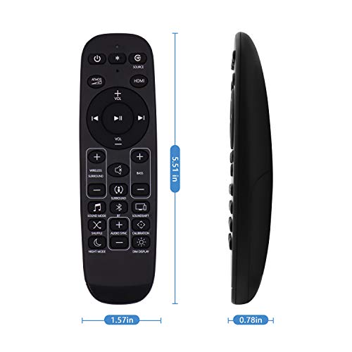 Replacement Remote Control fit for JBL 5.1 Soundbar JBL 3.1 Soundbar JBL 2.1 Soundbar JBL 9.1 Soundbar JBL 2.0 Soundbar JBL JBL2GBAR51IMBLKAM Bar 5.1 Surround Sound Bar System with Battery