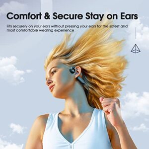 Bluetooth Bone Conduction Sport Headphones, Open-Ear Wireless Running Headphones w/Stereo Sound,Bluetooth 5.0 Earbuds Hearing Protection Earphone w/IPX5 Waterproof/9Hrs Playtime/ Microphone for Call