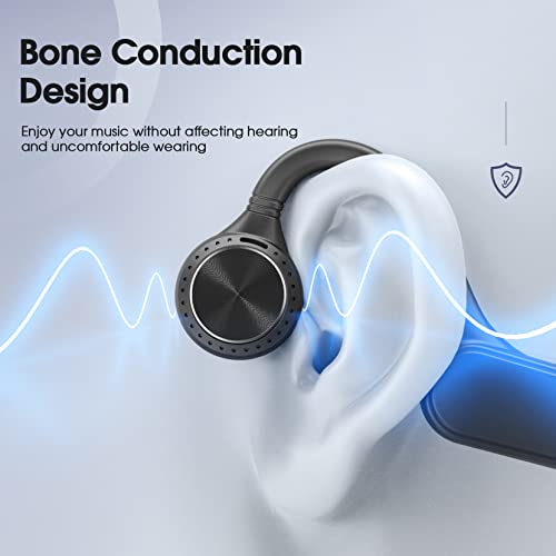 Bluetooth Bone Conduction Sport Headphones, Open-Ear Wireless Running Headphones w/Stereo Sound,Bluetooth 5.0 Earbuds Hearing Protection Earphone w/IPX5 Waterproof/9Hrs Playtime/ Microphone for Call
