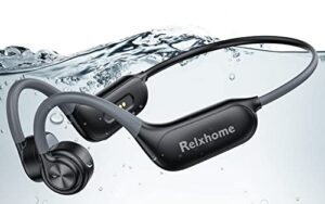 relxhome bone conduction headphones, swimming headphones built-in 32gb memory, mp3 sports headphones waterproof, wireless bluetooth open ear headset, bone conduction headphones for swimming, running
