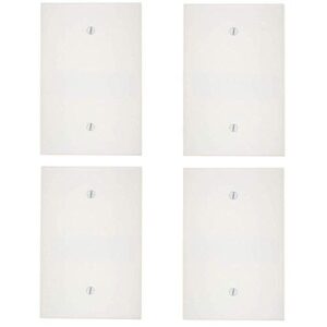 leviton 88114 002-000 1-blank oversized wall plate, 1 gang, 5-1/4 in l x 3-1/2 in w 0.255 in t, smooth, 4 pack, white