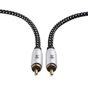 Cable Matters Braided 2-Pack Shielded Subwoofer Cable 10 ft, RCA Cable/Digital Coaxial Cable (Digital Audio Coaxial Cable and LFE Subwoofer Cable) - 3m / 10 Feet