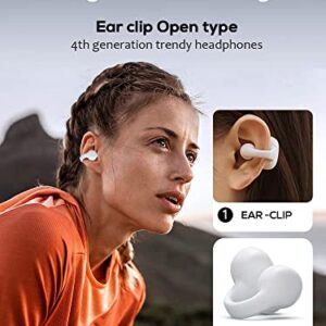 Micool Wireless Ear-Clip Headphones Bone Conduction Bluetooth 5.3, Open Ear Sport Clip on Earring Earbuds, Waterproof and Mini Earphones, HiFi Sound and Long Battery Life