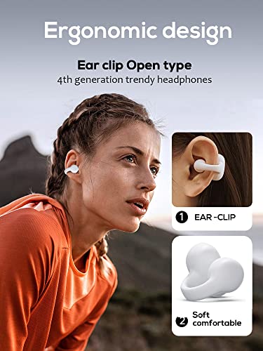 Micool Wireless Ear-Clip Headphones Bone Conduction Bluetooth 5.3, Open Ear Sport Clip on Earring Earbuds, Waterproof and Mini Earphones, HiFi Sound and Long Battery Life