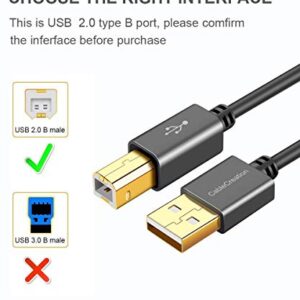 CableCreation USB Printer Cable 5FT, USB 2.0 Printer Cable to Computer, USB A to USB B Printer Cord for HP, Brother, Epson, Canon, Piano, Dac, Aluminum Case, Black 1.5m