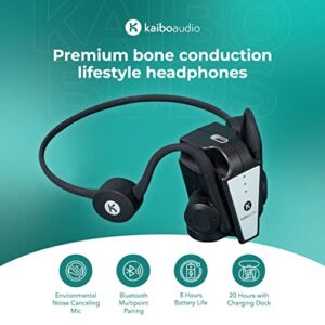 Kaibo Flex - Bone Conduction Headphones with Mic - Superior Sound - USB-C Quick Charge - Open Ear Bluetooth Earphones - Water-Resistant - Smart Touch Control - Sport Headset For Gym, Running, Cycling