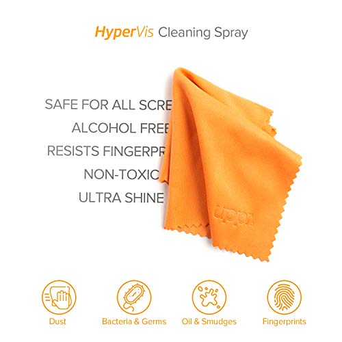 UPPERCASE HyperVis Screen Cleaner Spray Kit 3.4 oz with Premium Microfiber Cloth and Organizer Cap for LED & LCD TV, Computer Monitor, tablet and laptop Screen, Kindle, Eyeglass, Smartphone Cleaning